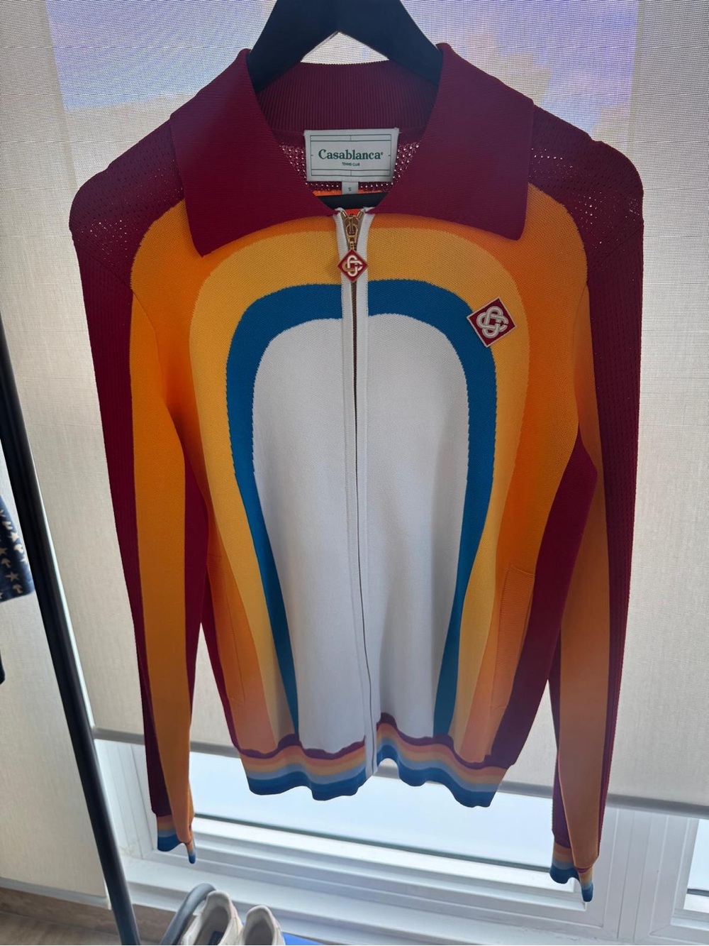 Casablanca Tennis Club Gradient Sunset Knit Zip-Up Sweater
Men's US S / EU 44-46